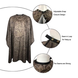 Barber Cape for Men Haircut Cape with Snap Closures Professional Salon Cutting Cape Large Waterproof Hairdressing Cape Gown Apron for Hairstylist- 63 56(CLASSICAL PATTERN)