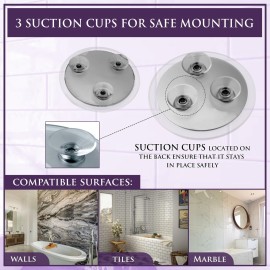 MIRRORVANA 20X & 10X Magnifying Mirror Set with 3 Suction Cups Each - Compact & Travel Ready Mirror for Makeup - Sizes: 6 and 4 Wide