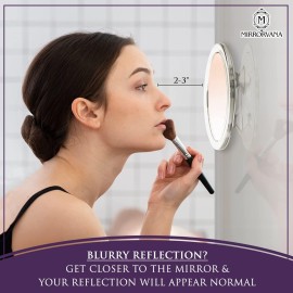 MIRRORVANA 20X & 10X Magnifying Mirror Set with 3 Suction Cups Each - Compact & Travel Ready Mirror for Makeup - Sizes: 6 and 4 Wide