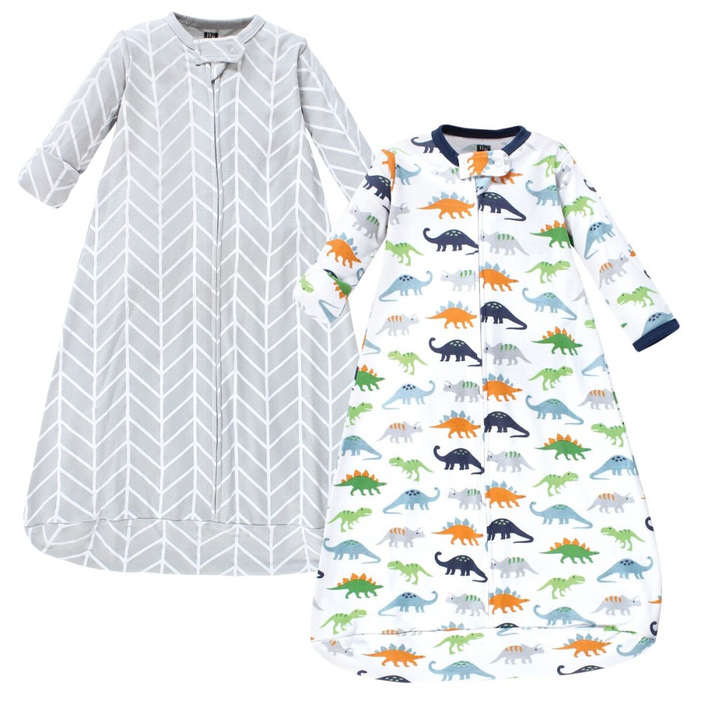 Hudson Baby Unisex Baby Cotton Long-Sleeve Wearable Sleeping Bag, Sack, Blanket, Dinosaurs, 3-9 Months
