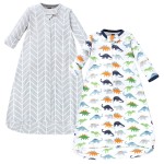Hudson Baby Unisex Baby Cotton Long-Sleeve Wearable Sleeping Bag, Sack, Blanket, Dinosaurs, 3-9 Months