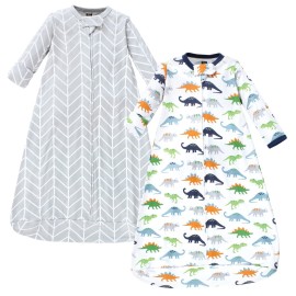 Hudson Baby Unisex Baby Cotton Long-Sleeve Wearable Sleeping Bag, Sack, Blanket, Dinosaurs, 3-9 Months