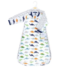 Hudson Baby Unisex Baby Cotton Long-Sleeve Wearable Sleeping Bag, Sack, Blanket, Dinosaurs, 3-9 Months