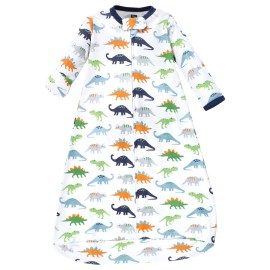 Hudson Baby Unisex Baby Cotton Long-Sleeve Wearable Sleeping Bag, Sack, Blanket, Dinosaurs, 3-9 Months