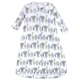 Hudson Baby Unisex Baby Cotton Long-Sleeve Wearable Sleeping Bag, Sack, Blanket, Pink Safari, 18-24 Months