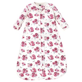 Hudson Baby Unisex Baby Cotton Long-Sleeve Wearable Sleeping Bag, Sack, Blanket, Rose, 18-24 Months