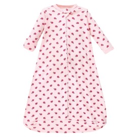 Hudson Baby Unisex Baby Cotton Long-Sleeve Wearable Sleeping Bag, Sack, Blanket, Rose, 18-24 Months