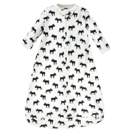 Hudson Baby Unisex Baby Cotton Long-Sleeve Wearable Sleeping Bag, Sack, Blanket, Moose, 3-9 Months