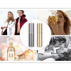 BRILIFLED Travel Atomizer Mini Refillable Empty Spray Perfume Bottle 5ml Grey & Gold Portable TSA Scent Pump Case Take It By Air w/o Leaking for Men and Women BRILIFLED Travel Atomizer Mini Refillable Empty Spray Perfume Bottle 5ml Grey & Gold Portable TSA Scent Pump Case Take It By Air w/o Leaking for Men and Women