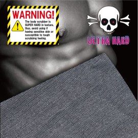 Extra Rough, Exfoliating Washcloth [Made in Japan] Exfoliating Towel Special Texture Makes Fluffy Foam Lather, Back Scrubber, Dead Skin Cell Remover [Loofah for Women and Men] (Black)