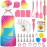 GIFTINBOX Kids Cooking and Baking Set, 54 PCS Complete Kit with Apron and Chef Hat, Real Kids Cooking Utensils and Kitchen Accessories for Junior Chef, Ultimate Kids Baking Gift for Girls Boys