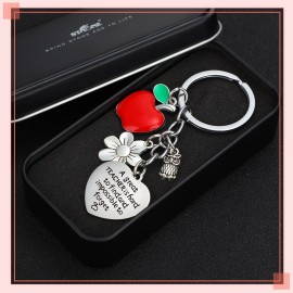 12 Pcs Teacher Appreciation Gift Bulk 6 Makeup Bags Cosmetic Pouch and 6 Keychains Valentines Graduation Gifts for Teacher Women(White,Simple Style)