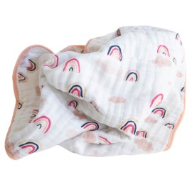 Red Rovr 100% Organic Cotton Muslin Baby Blanket | Multi-Layer Muslin Quilt | Newborn & Toddler | Soft, Lightweight | Nursery, Stroller | Machine Wash | 30 x 40 | Little Unicorns