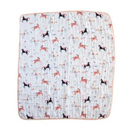 Red Rovr 100% Organic Cotton Muslin Baby Blanket | Multi-Layer Muslin Quilt | Newborn & Toddler | Soft, Lightweight | Nursery, Stroller | Machine Wash | 30 x 40 | Little Unicorns