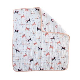 Red Rovr 100% Organic Cotton Muslin Baby Blanket | Multi-Layer Muslin Quilt | Newborn & Toddler | Soft, Lightweight | Nursery, Stroller | Machine Wash | 30 x 40 | Little Unicorns