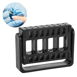 16 Holes Nail Drill Bits Holder Display Organizer,Nail Art Stand Display Organizer Box, Exhibition Stand Rack Accessory Acrylic Nails Manicure Tools for Home Salon(black)