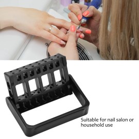 16 Holes Nail Drill Bits Holder Display Organizer,Nail Art Stand Display Organizer Box, Exhibition Stand Rack Accessory Acrylic Nails Manicure Tools for Home Salon(black)