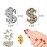 SILPECWEE 30pcs Dollar Sign Nail Charms Gold Silver Nail Jewels 3d Nail Art Charms Money Design Nail Rhinestone And Charms Nail Studs Nail Decoration Kit