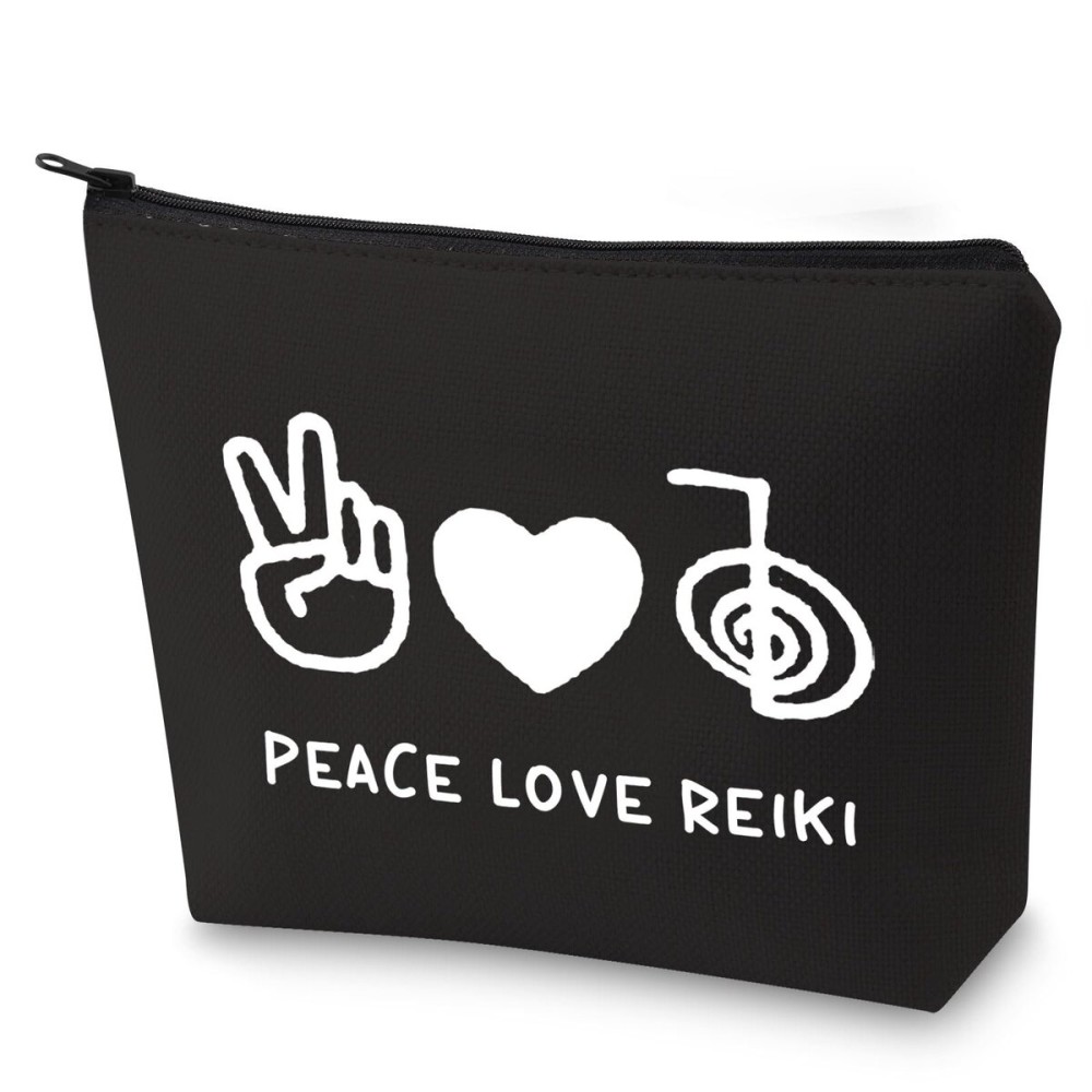 G2TUP Reiki Gifts Peace Love Reiki Makeup Bag Reiki Energy Spiritual Healer Gift for Reiki Master (Reiki Gifts MAKEUP BAG)