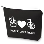 G2TUP Reiki Gifts Peace Love Reiki Makeup Bag Reiki Energy Spiritual Healer Gift for Reiki Master (Reiki Gifts MAKEUP BAG)
