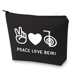 G2TUP Reiki Gifts Peace Love Reiki Makeup Bag Reiki Energy Spiritual Healer Gift for Reiki Master (Reiki Gifts MAKEUP BAG)