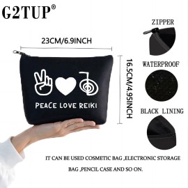 G2TUP Reiki Gifts Peace Love Reiki Makeup Bag Reiki Energy Spiritual Healer Gift for Reiki Master (Reiki Gifts MAKEUP BAG)