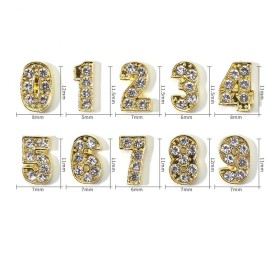 WOKOTO 30pcs Gold Number Nail Charms (0-9) 3D Nail Art Charms for Acrylic Nails Nail Number Charms Alloy Nail Rhinestones and Charms Gems 3D Nail Art Number Charms Gold Nail Jewels for Women