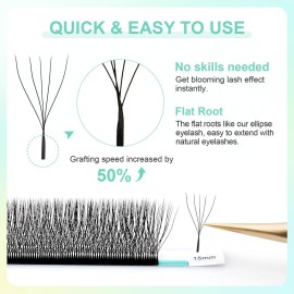 NAGARAKU 5D W Shape Eyelash Extension Supplies Natural Soft Volume 0.07mm C curl 14mm Premade Fans Faux Mink Matte Black Cluster Easy Fanning False Lashes