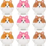 Sumind 9 Pcs 4 5 Mini Plush Stuffed Dog Party Favor Small Puppy Stuffed Animal Bulk Soft Toy Doll Cute for Kids Gift Graduation Stocking Stuffers Baby Shower Birthday(Cute Puppy)