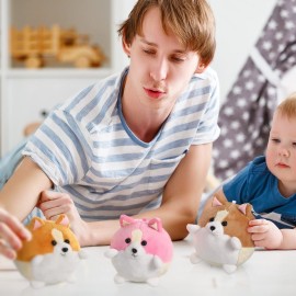 Sumind 9 Pcs 4 5 Mini Plush Stuffed Dog Party Favor Small Puppy Stuffed Animal Bulk Soft Toy Doll Cute for Kids Gift Graduation Stocking Stuffers Baby Shower Birthday(Cute Puppy)