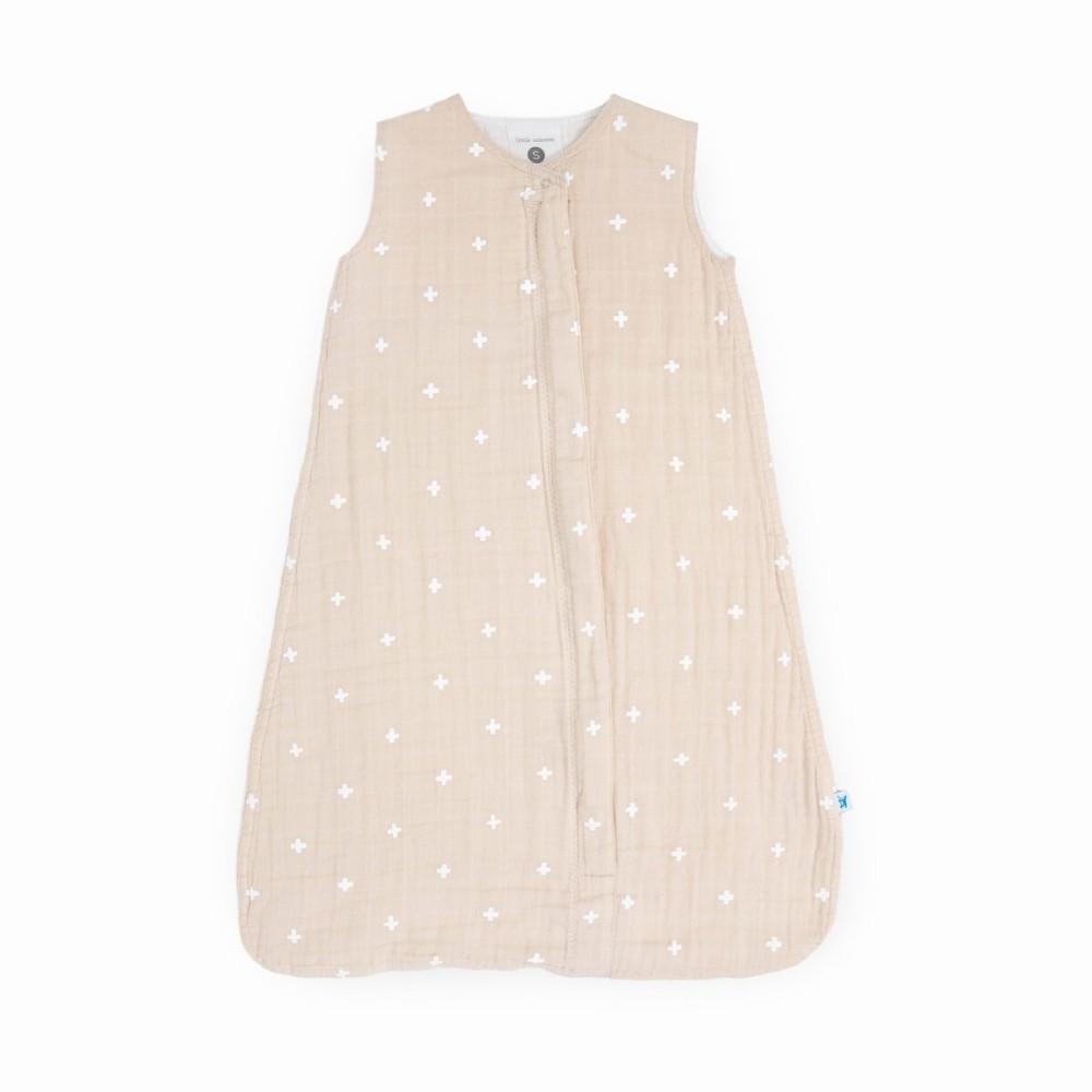 Little Unicorn - Taupe Cross Cotton Muslin Sleep Bag | 100% Cotton | Super Soft and Lightweight | Baby | Size X-Large: 18-24 Months | Machine Washable | 1.1 TOG