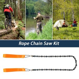 53 Inch High Reach Tree Limb Hand Rope Saw, 68 Sharp Teeth Blades on Both Sides, Folding Rope Chain Saw, High Limb Pocket Chainsaw