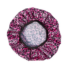 Red by Kiss Kids Satin Bonnet with Wide Band, Sleep Cap for Kids, Bonnet for Boys and Girls (Pink Leopard)