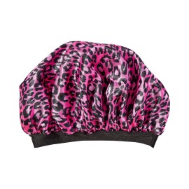 Red by Kiss Kids Satin Bonnet with Wide Band, Sleep Cap for Kids, Bonnet for Boys and Girls (Pink Leopard)