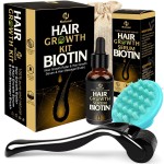 KIRUBRET Hair Growth Kit, Biotin Hair Growth Oil Serum, Hair Scalp Massager Helps absorb Hair Growth Oil Serum