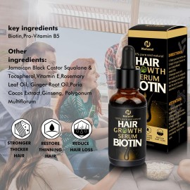 KIRUBRET Hair Growth Kit, Biotin Hair Growth Oil Serum, Hair Scalp Massager Helps absorb Hair Growth Oil Serum