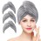 BEoffer Microfiber Hair Towel, 3 Packs Hair Towels for Women, Men,Kids, Quick Dry Hair Wrap Towels for Curly,Long, Curly Hair Anti Frizz (Gray)
