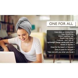 BEoffer Microfiber Hair Towel, 3 Packs Hair Towels for Women, Men,Kids, Quick Dry Hair Wrap Towels for Curly,Long, Curly Hair Anti Frizz (Gray) BEoffer Microfiber Hair Towel, 3 Packs Hair Towels for Women, Men,Kids, Quick Dry Hair Wrap Towels for Curly,Long, Curly Hair Anti Frizz (Gray)