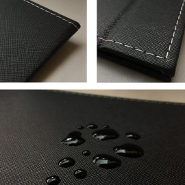 Portable Folding Makeup Mirror with Adjustable Stand, PU Leather Vanity Table for Cosmetics Personal Beauty, X-Large