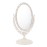 Uonlytech Oval Dressing Mirror Tabletop Makeup Mirror, Vintage Oval Shaped Makeup Mirror Swivel Cosmetic Mirror with 360 Degree Rotation for Women Travel Bedroom, Beige