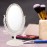 Uonlytech Oval Dressing Mirror Tabletop Makeup Mirror, Vintage Oval Shaped Makeup Mirror Swivel Cosmetic Mirror with 360 Degree Rotation for Women Travel Bedroom, Beige