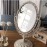 Uonlytech Oval Dressing Mirror Tabletop Makeup Mirror, Vintage Oval Shaped Makeup Mirror Swivel Cosmetic Mirror with 360 Degree Rotation for Women Travel Bedroom, Beige