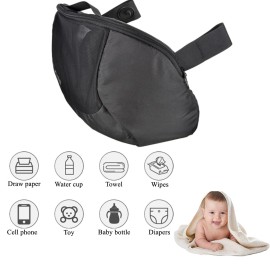 Infant Stroller Clip-On Storage Bag compatible with Doona, Pram Buggy Organizer Bag with Non-Slip Zipper Snap-On Stroller Bag & Large Storage Space, Baby Stroller Pushchair Accessory fit Doona