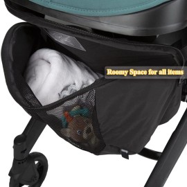 Infant Stroller Clip-On Storage Bag compatible with Doona, Pram Buggy Organizer Bag with Non-Slip Zipper Snap-On Stroller Bag & Large Storage Space, Baby Stroller Pushchair Accessory fit Doona