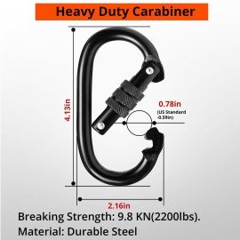 TRSMIMA Tree Stand Hunting Harness - Climbing Stands Strap Treestand Belt with Adjustable Metal Hook Quick Easy Quiet To Use
