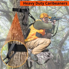 TRSMIMA Tree Stand Hunting Harness - Climbing Stands Strap Treestand Belt with Adjustable Metal Hook Quick Easy Quiet To Use