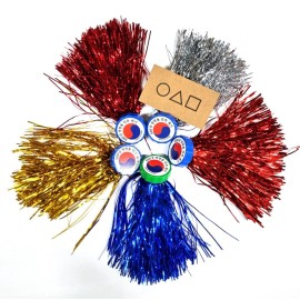 GASHINA STORY Jaegi with The Bell (Jegi chagi) Korean Old Game 5 pcs + Korean Game Invitation Card 1P - Kick Shuttlecock, Hackysack (Random Color) 