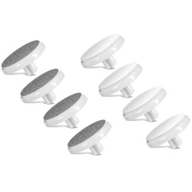 Replacement Discs for Bellasonic 4-in-1 Rechargeable Electric Nail File Set with Unique Oscillating Head - 4 Buffing Discs (Gray) & 4 Smoothing Discs (White)
