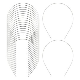 Lawie 20 Pack Bulk 1.5MM Width Thin Silver Plain Blank Hard Metal Headbands Skinny Men Wire Hair Bands Clasps Tiara Crown Hair Holder DIY Craft Accessories for Women