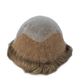 Lace Front Hair Piece for Men Gray Hair Toupee Light Borwn Mixed Grey Hair (610-6+10% grey) Lace Front Hair Piece for Men Gray Hair Toupee Light Borwn Mixed Grey Hair (610-6+10% grey)